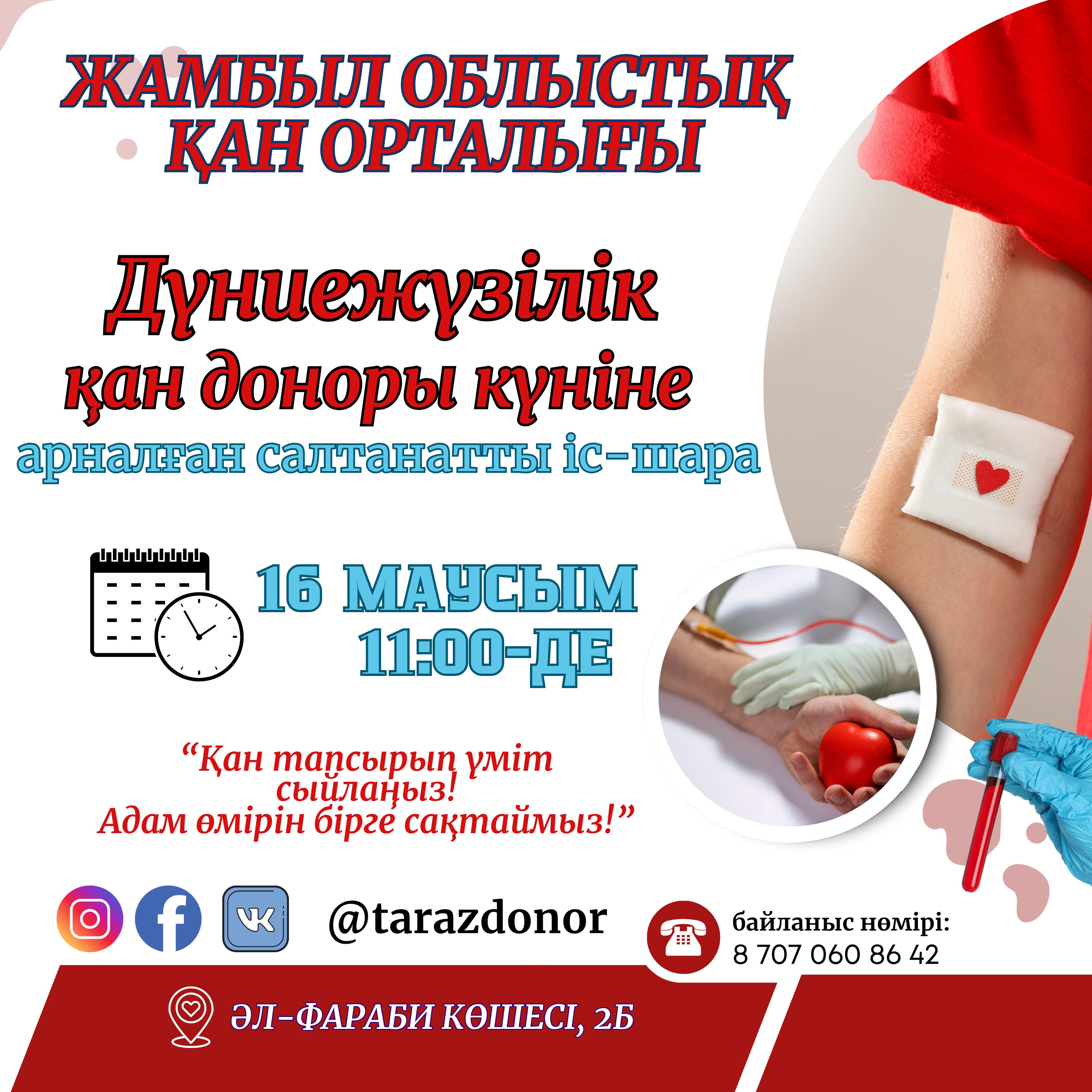 «Дүниежүзілік донор күні – 2025» іс-шарасының аңдатпасы